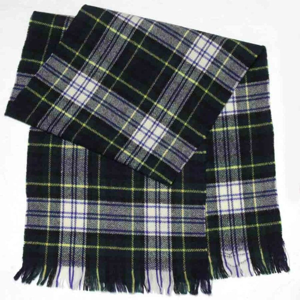 Vintage Cotswold Woollen Weavers Wool Scarf Tartan Plaid Made in United Kingdom